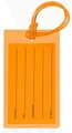 Bright orange PVC luggage tag with transparent soft loop and personal info fields - Orange