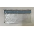 Frosted transparent money bag with light blue zipper trim and metal closure - Haze Blue