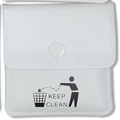 Bolsa cenicero de bolsillo blanca portátil con estampado Keep Clean y botón - 8*8cm / Blanco Único