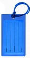 Blauer, halbtransparenter PVC-Kofferanhänger mit Schlaufe und Kontaktinformationsfeldern - Einzelner OPP Beutel / Blau