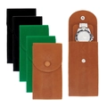 Thick velvet watch pouch in black, green, and brown with secure snap button closure - 7*13CM / Multicolor