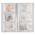 Portable PVC jewelry organizer book with transparent anti-oxidation storage bags - No Buckle 3-Grid (84 Slots)