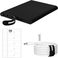 30pcs silicone cable organizers set with 60 self-adhesive labels for wire management - 30 Black Ties And 60 Labels