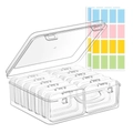Transparent PP plastic jewelry organizer set with 16 small boxes and colorful labels - Tools Set Combo