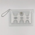 Detail of transparent PVC coin purse with white coin organizer for Japanese Yen storage - White Bag Set