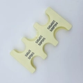 Detailed view of yellow plastic coin holder organizer for sorting Japanese yen coins - Yellow Coin Rack (CW-157)