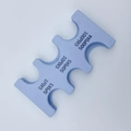 Detailed view of light blue Japanese coin holder showing specific currency slots - Light Blue Coin Rack (CW-157)