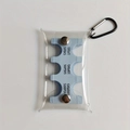 Clear PVC coin organizer pouch with blue Japanese currency holder and black carabiner - Light Blue