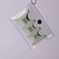 Detail view of the mint green Japanese coin organizer with slots for all denominations - Light Green Bag Set