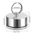 Dimensioni dettagliate della mini scatola per gioielli in alluminio con gancio compatto - Argento / 4.2x3.1cm