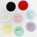 Set of 8 colorful round self-adhesive PU leather pen holders for notebooks and tablets - 8 Colors Mixed