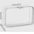 Mini clear plastic jewelry storage box with flip lid, rectangle 7.5x5x2.1cm - Single Small Inner Box