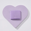 Detail view of purple PU leather heart pen holder with elastic loop for notebooks - Macaron Purple