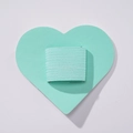 Detail of mint green heart PU leather pen holder with elastic loop for notebooks - Macaron Green
