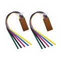 Faux leather Bible bookmark set with five colorful ribbons on a plain white background - 30x370mm / Brown