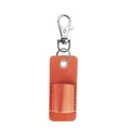 Portapenna in pelle arancione per infermiere con portachiavi e chiusura a moschettone argento - 6.6*2.8cm / Cinturino Marrone Fibbia Argento