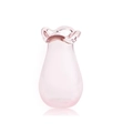 Rosa Mini-Glasvase mit gewelltem Rand und Birnenform für Katzenhaare oder kleine Blumen - Rosa