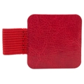 Portabolígrafos adhesivo de cuero PU rojo con lazo elástico y textura de cuero lichi - Rojo