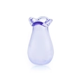 Hellviolette Mini-Glasvase in Birnenform mit gewelltem Rand und poliertem Finish - Lila