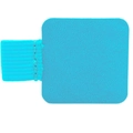 Portalápices adhesivo de cuero PU cian con lazo elástico para cuadernos y tabletas - Azul cielo
