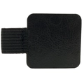 Portalápices adhesivo de cuero PU negro con lazo elástico para cuadernos y tabletas - Negro