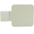 Portalápices adhesivo de cuero blanco con lazo elástico para cuadernos y tabletas - Blanco