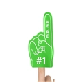 Grüner Schaumstofffinger aus EVA mit weißem We Are Number 1 Aufdruck für Sportfans - Grün