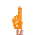 Orange EVA foam finger with We're #1 printing for sports cheering and party events - Orange