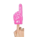 Pink EVA foam finger with #1 slogan for cheering at sports and cheerleading events - Pink