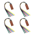 Brown leather bookmark set with five colorful ribbons in red yellow blue green black - 30x370mm / Brown