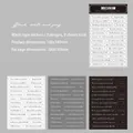 Pegatinas vintage de papel washi literario en blanco y negro para diarios, pack de 9 - Tono Negro Blanco Gris