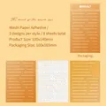 Pegatinas washi vintage amarillo jengibre con frases en inglés, pack de 9 piezas diy - Impronta de Sol Cálido