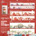 Drierolse Washi-tape set Gift Night met feestelijke aquarel kerstcadeau-illustraties - Set van 3 rollen / Cadeaunacht