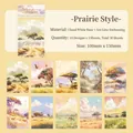 Papel scrapbooking acuarela vintage con motivos de animales de sabana y bordes troquelados - Estilo Pradera