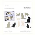 Cat silhouette relief scrapbooking stickers with vintage embossed paper texture - Cat's Travels