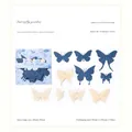Vintage butterfly scrapbook stickers 30pcs with embossed texture in blue and cream - Butterfly Garden