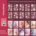 Pink Christmas PET stickers set with 20 sheets of Santa and Reindeer holiday motifs - Pastel Party