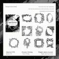 PET αυτοκόλλητα για DIY scrapbooking με κομψά μαύρα ρετρό σχέδια λουλουδιών και πλαισίων - Κομψό Λουλουδάτο Αποτύπωμα