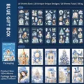 Winter blue PET and washi sticker set with 20 sheets for Christmas scrapbooking - Blue Gift Box