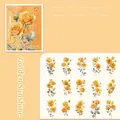 Golden Sunshine series iridescent PET stickers featuring 15 yellow rose watercolor designs - Golden Sunshine