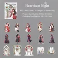Pegatinas PET de chica anime de invierno con acabado nacarado para scrapbooking - Noche de Latidos