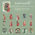 Pegatinas PET Youth Carnival efecto nácar con personajes femeninos y motivos de puertas - Carnaval de la Juventud