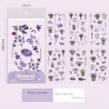 Lavender theme PET sticker set with 6 sheets of purple floral plants for journaling - Misty Lavender