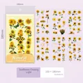 6-sheet set of sunflower PET stickers for scrapbooking with 100x180mm dimension - Sunflower Sunlight