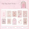 Pink butterfly lace hollow paper stickers for scrapbooking and journaling 10 pieces - Pink Wing Sweet Dream