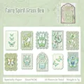 Lace butterfly die-cut paper 10pcs set in mint green for vintage scrapbooking art - Nymph Herbs and Dew