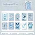 Blue butterfly lace hollow stickers for scrapbooking and artistic journal decoration - Sea Blue Stars