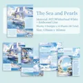 Adesivi in PET Nature Melody tema mare e perle per scrapbooking, set da 40 pezzi - Mare e Perla