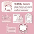 Adesivi in carta traforata City Dreams tagliati al laser per scrapbooking - Vecchio Sogno della Città