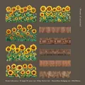 Pegatinas PET de girasol y valla de madera con 10 diseños florales para scrapbooking - Flor de Sol